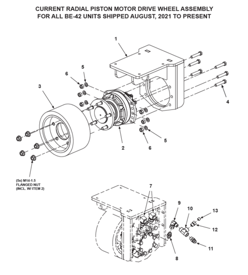 Current Radial Piston Assembly for all BE-42 (shipped August 2021 to Present)