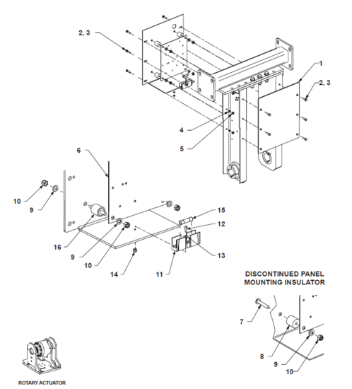 BE-SL & BE-DS Panel Mounting (Rotary Actuator)