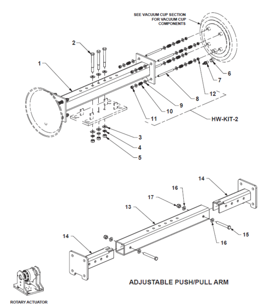 BE-TS Vacuum Arms (Rotary Actuator)