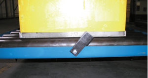 Battery safety stop in the upright position