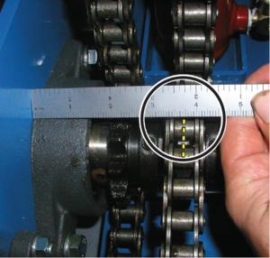 BE-SL & BE-DS EQ Chain Verify equalization sprocket and stud alignment by using a 6in scale - Fig 8