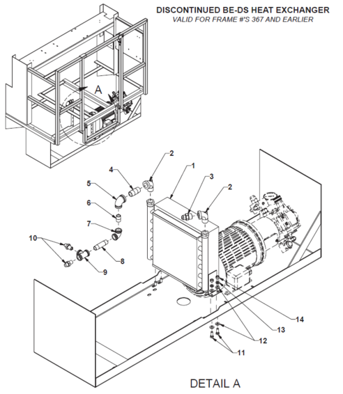 Discontinued BE-DS Heat Exchanger (Frame # 367 and Earlier)