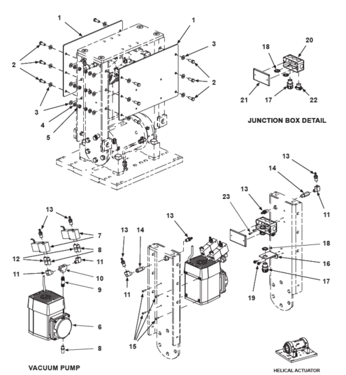 BE-SL & BE-DS Vacuum Pump Components (Helical Actuator)