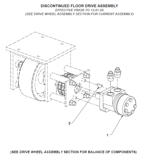 BE-SL & BE-DS Discontinued Floor Drive Assembly